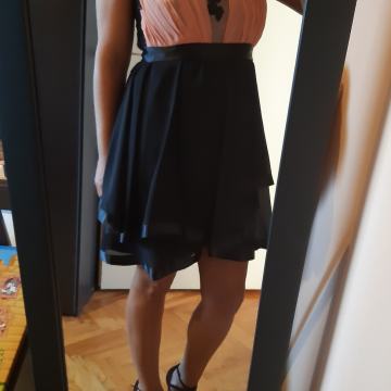 Koraljno crna svečana čipkana haljina