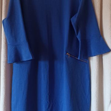 KRALJEVSKOPLAVA HALJINA 42 44 XL 2XL 3/4 RUKAVI ZVONO OKRUGLI IZREZ