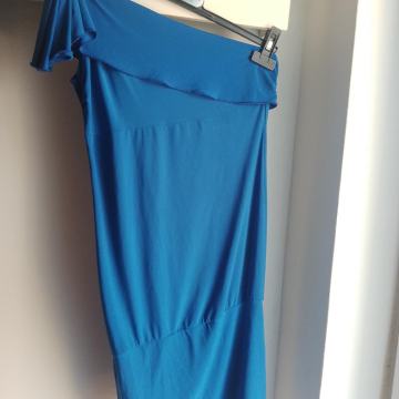 Kraljevskoplava svečana haljina na jedno rame S/M