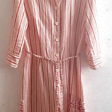 Ljetna lanena košulja haljina za plažu 36