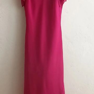 Ljetna roza midi haljina volani 36