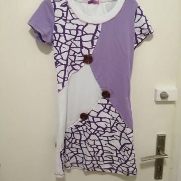 LJUBIČASTO-BIJELA KRAĆA HALJINA S/36