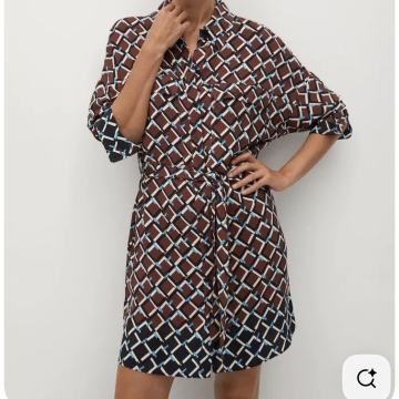 Mango geometric shirt print haljina
