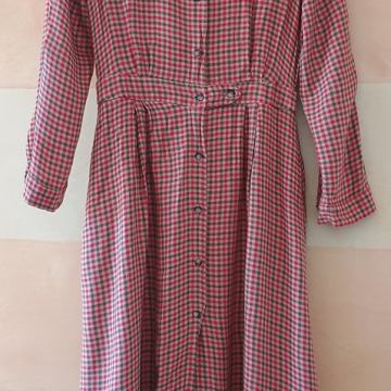 Mango karirana lanena haljina