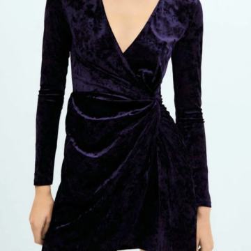 MANGO LJUBIČASTA PLIŠANA HALJINA VEL S - NOVO