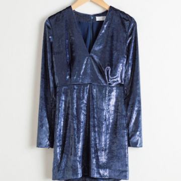 & Other Stories plava velvet haljina