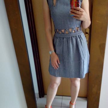 Pepita haljina s prorezima