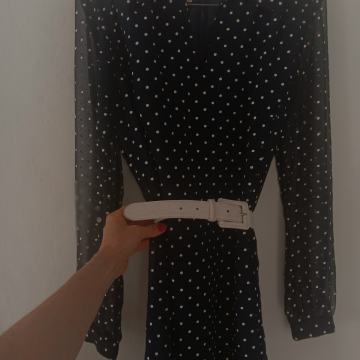 Plava haljina na točkice pin up 36-42