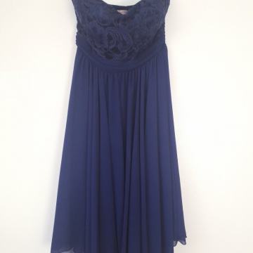 Plava svečana haljina čipka 38