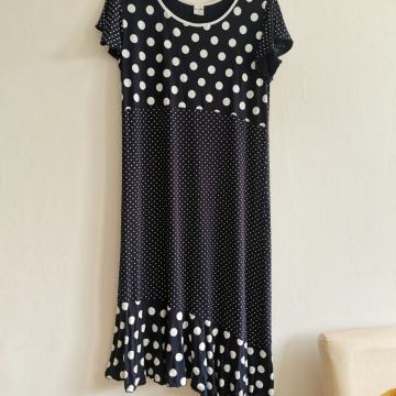 Nova plavo bijela točkasta haljina L