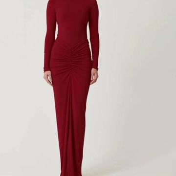 Shein duga bordo haljina