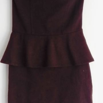 Smeđa peplum mini haljina 36