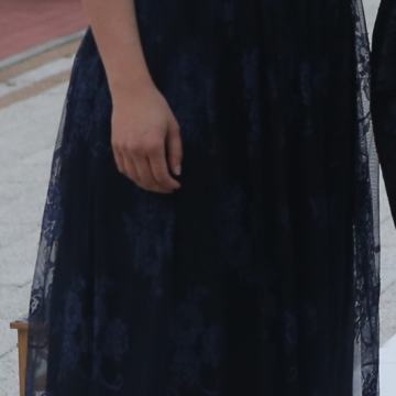 Svečana duga haljina 36 tamnoplava čipka