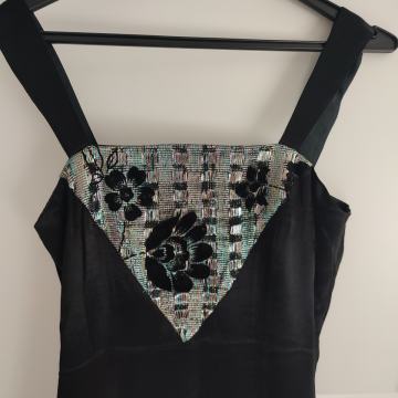 Svečana duga crna haljina s bolerom