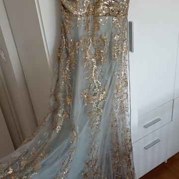 Svečana haljina zlatna-siva M/L