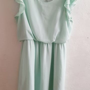 Tirkizna ljetna haljina volani 36 38 C&A