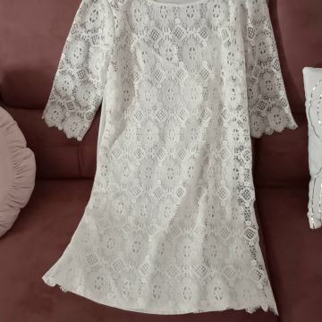 TWIN SET!%%ČIPKANA HALJINICA-TUNIKICA..PRIRODNI MATERIJAL..NOVO