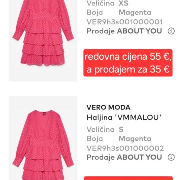 VERO MODA haljina, XS ili S - NOVO