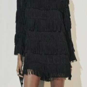 NOVA Zara ZW kolekcija haljina s resama, vel.M