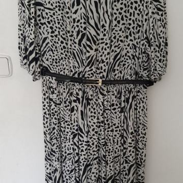 ženska maxi crno bijela haljina