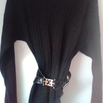 Zimska haljina tunika vesta crna