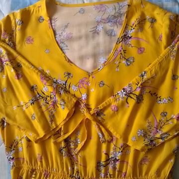 NOVA ŽUTA CVJETNA HALJINA "MANA" - VEL.L