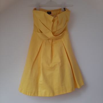 Žuta retro haljina gola ramena 38 novo