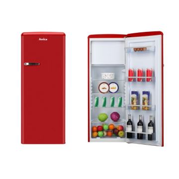 Amica retro hladnjak 218 L – crveni, 144 cm