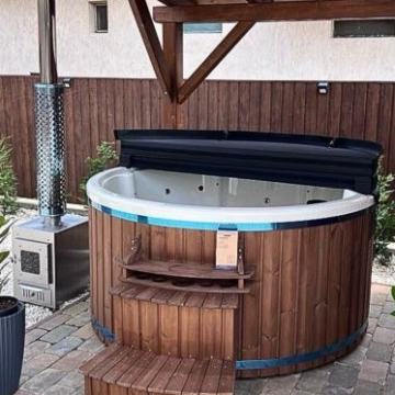 Ri Pool kupka Pearl 200cm - akril - vanjska peć - termo drvo