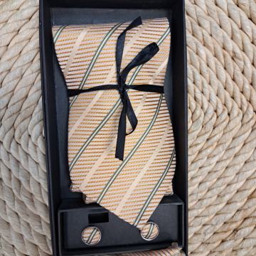 Kravata 11 set manžetne i rubac - 100 % svila