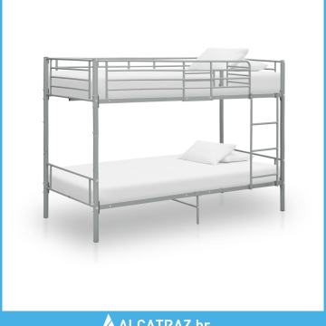 Krevet na kat sivi metalni 90 x 200 cm - NOVO