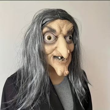 Lateks maska ​​starice vještice za kostime za Noć vještica - otkačeni