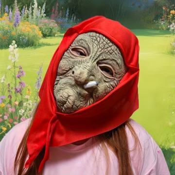 Realistična Baka Maska s cigaretom