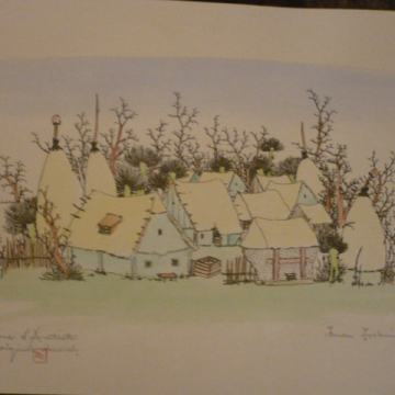 akvelirana grafika, Ivan Lacković Croata, dimenzije: 40x30cm