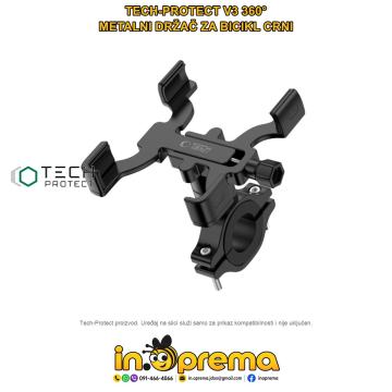 DRŽAČ NOSAČ MOBITELA ZA BICIKL METALNI 360 TECH-PROTECT V3 CRNI