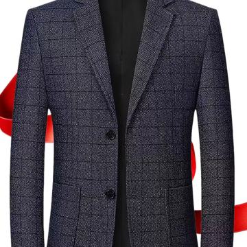 Muški poslovno-ležerni sako - mornarsko plavi karirani uzorak