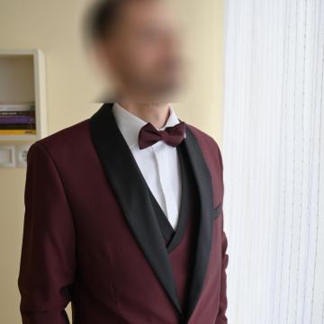 Svečani smoking u boji trule višnje - 100% vuna