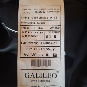 Muško crno Galileo slim fit odijelo vel.54, jednom nošeno, kao novo