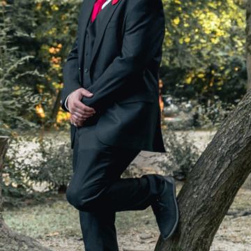 Muško crno odijelo Galileo