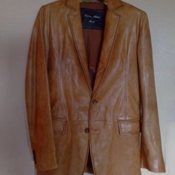 ATTOLINI KOŽNI SAKKO BLEZER JAKNA BR.52, SMEĐI