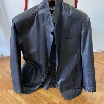 Vintage crni sako, argentinska koža, velicina M