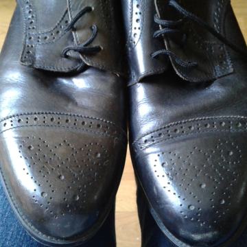 CRNE ELEGANT CIPELE NENOŠENE BR 43-44 (UNUTARNJA DUŽINA 28 CM), KOŽA