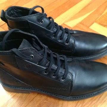 LUMBERJACK - muške crne kožne poluvisoke cipele gležnjače - 43