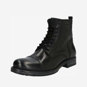 Jack & Jones JFW Russel Leather čizme na vezanje u crnoj boji.