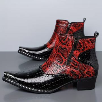 Muške Chelsea čizme - Zimske ulične čizme s imitacijom zmijskog uzork