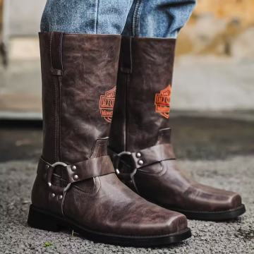 Muške kaubojske čizme u zapadnjačkom stilu s četvrtastim vrhom