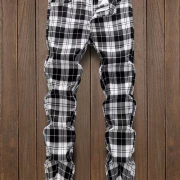 Muške klasične karirane traper hlače