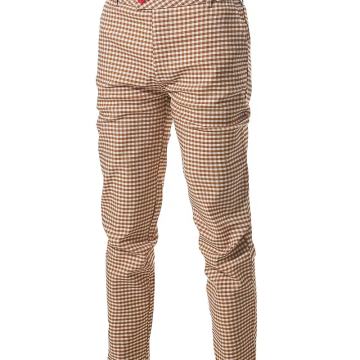 Muške nove sezonske duge karirane ležerne hlače s trokutastom kopčom