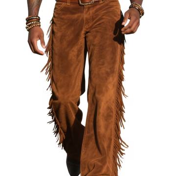 Muške vintage kaubojske,western hlače s resama i lepršavim rubom