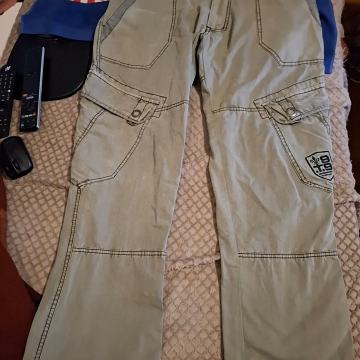 THOR STEINAR olive pamučne cargo hlače - veličina Š/50cm x D/100cm